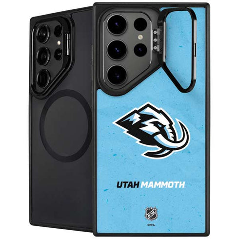 NHL Utah Mammoth Distressed Blue Galaxy S25 Ultra Kickstand Case